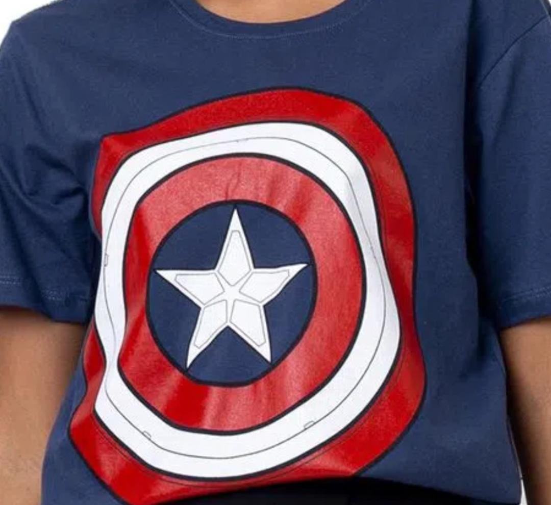 Camiseta Logo Capitão America Tam 08/12 - Piticas