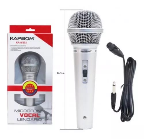 Microfone Com Fio 2,5m - Ka-M303 - Kapbom