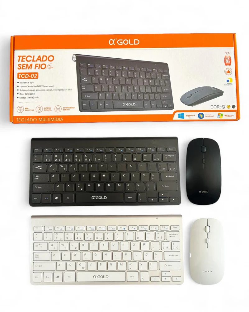 Kit Teclado e Mouse Sem Fio - GOLD - TCD-02