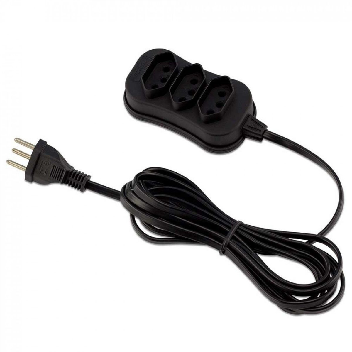 Extensao Eletrica Com 3 Tomadas Bivolt 5m 10a Force Line 099010121/0180200238
