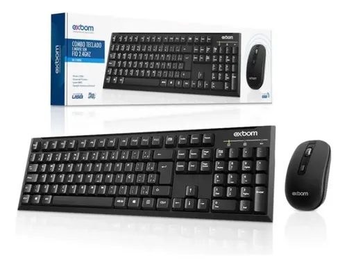 Teclado E Mouse Sem Fio - Bk-S1000K - Exbom