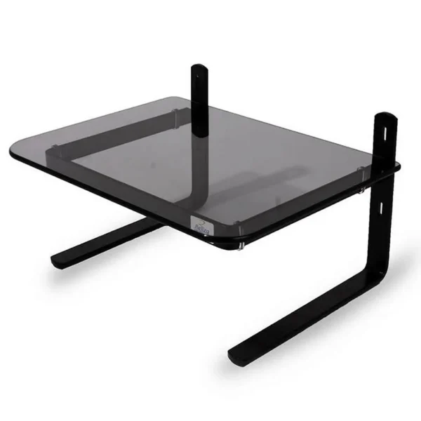 Suporte Para Monitor Preto / Vidro Fumê Home Office - Reliza