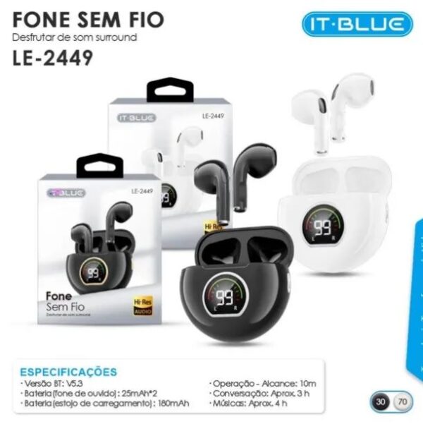 Fone Bluetooth - LE-2449 - It-Blue