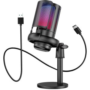 Microfone Gamer Rgb - Le-937 - Lelong
